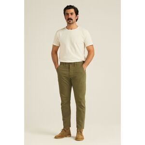 BUCK MASON Green Maverick Slim Officer Button Fly Pants Trousers   Mens Size 34